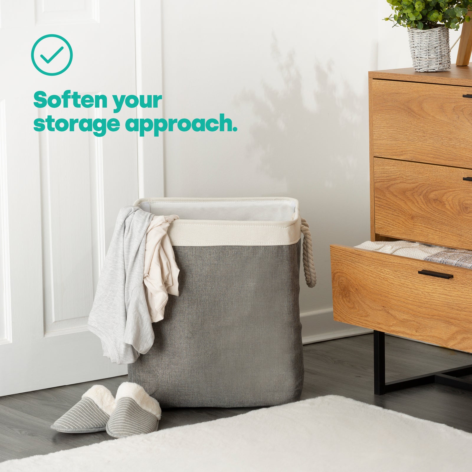 Mara Laundry Hamper - Grey