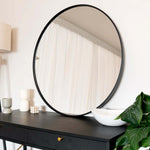 Rei - Round Metal Circle Mirror | 90cm x 90cm | Black