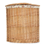 Garden Rose Cotton Lined Light Steamed Corner Laundry Baskets | Small | Pink