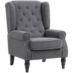 Accent Armchair Home Furniture Retro Tufted Club Wood | One Size | Charcoal Grey