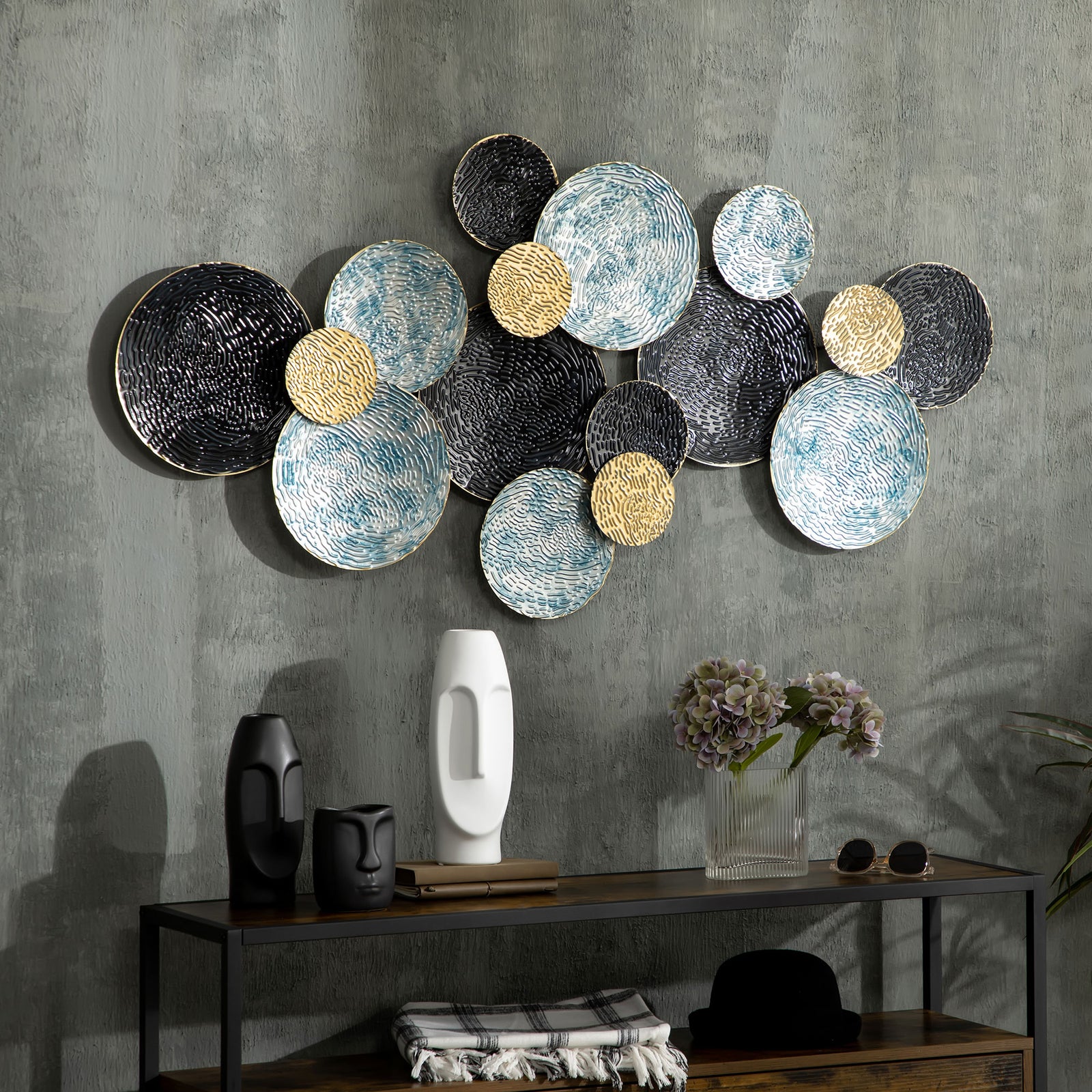 Minimalist Metal Wall Art Circle Home Hanging Wall Sculpture