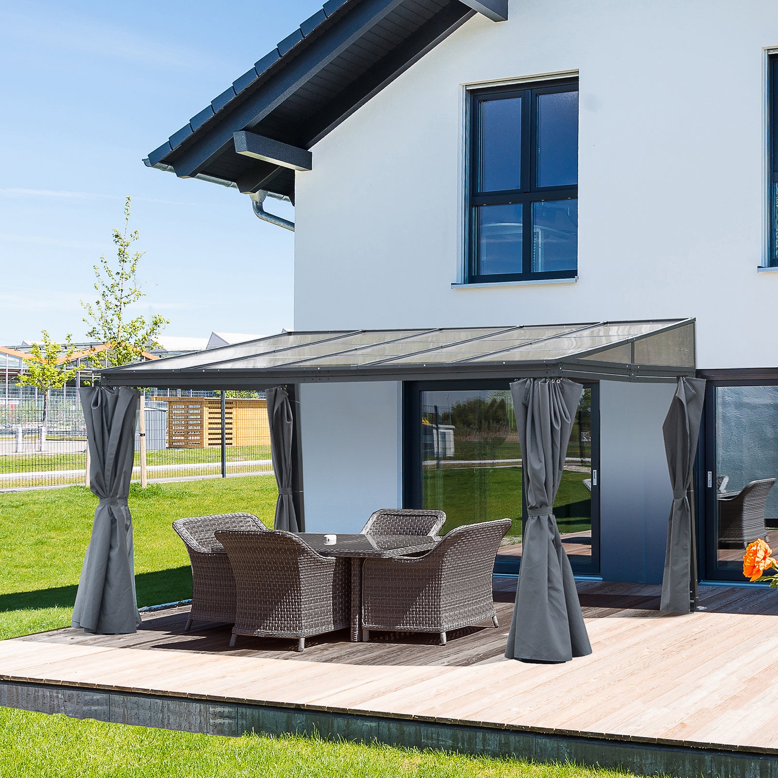 Outdoor Pergola Gazebo Party Tent Sun Shelter 4 X 3m