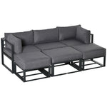 Outsunny 6 Pc Garden Daybed Sectional Set W/ Coffee Table