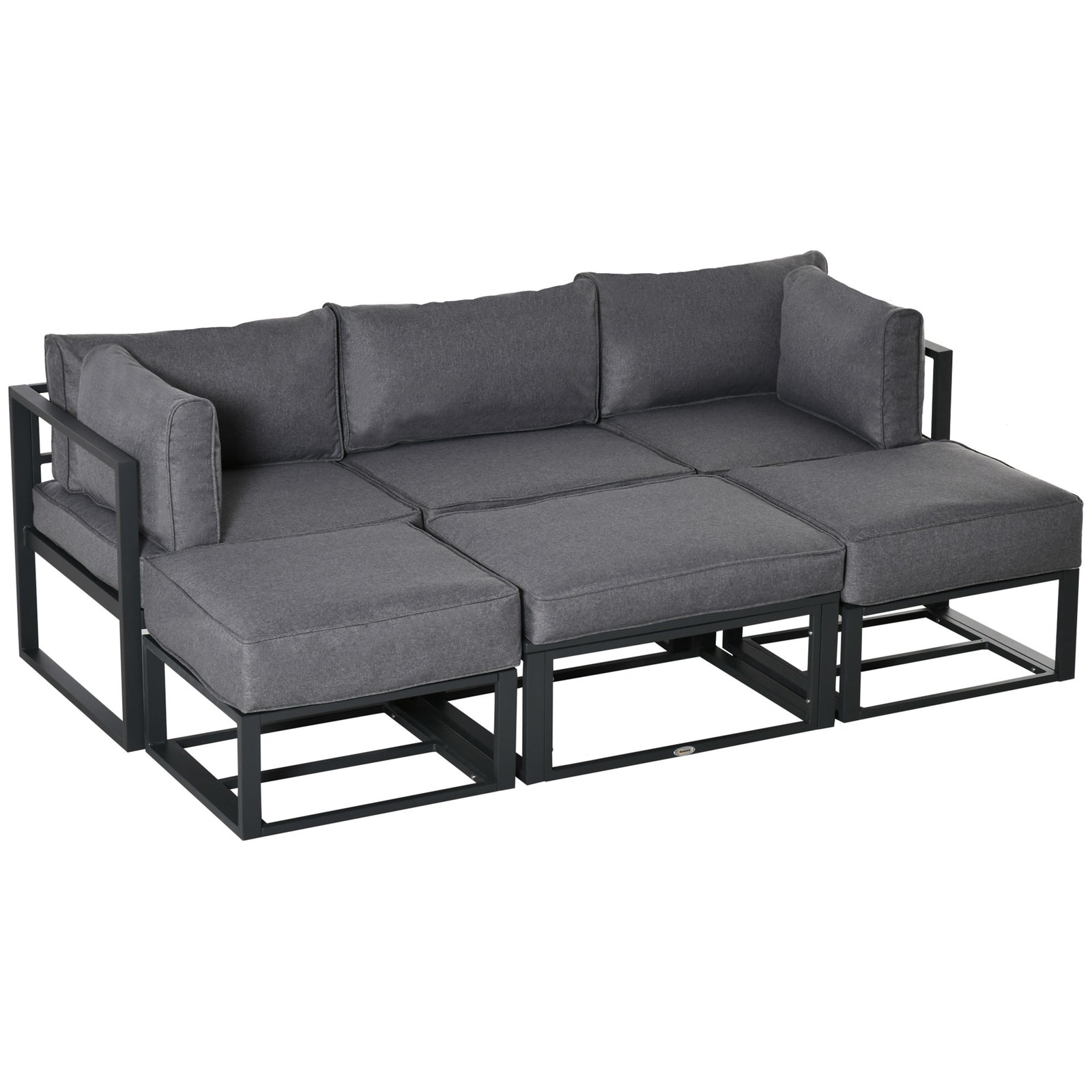 Outsunny 6 Pc Garden Daybed Sectional Set W/ Coffee Table