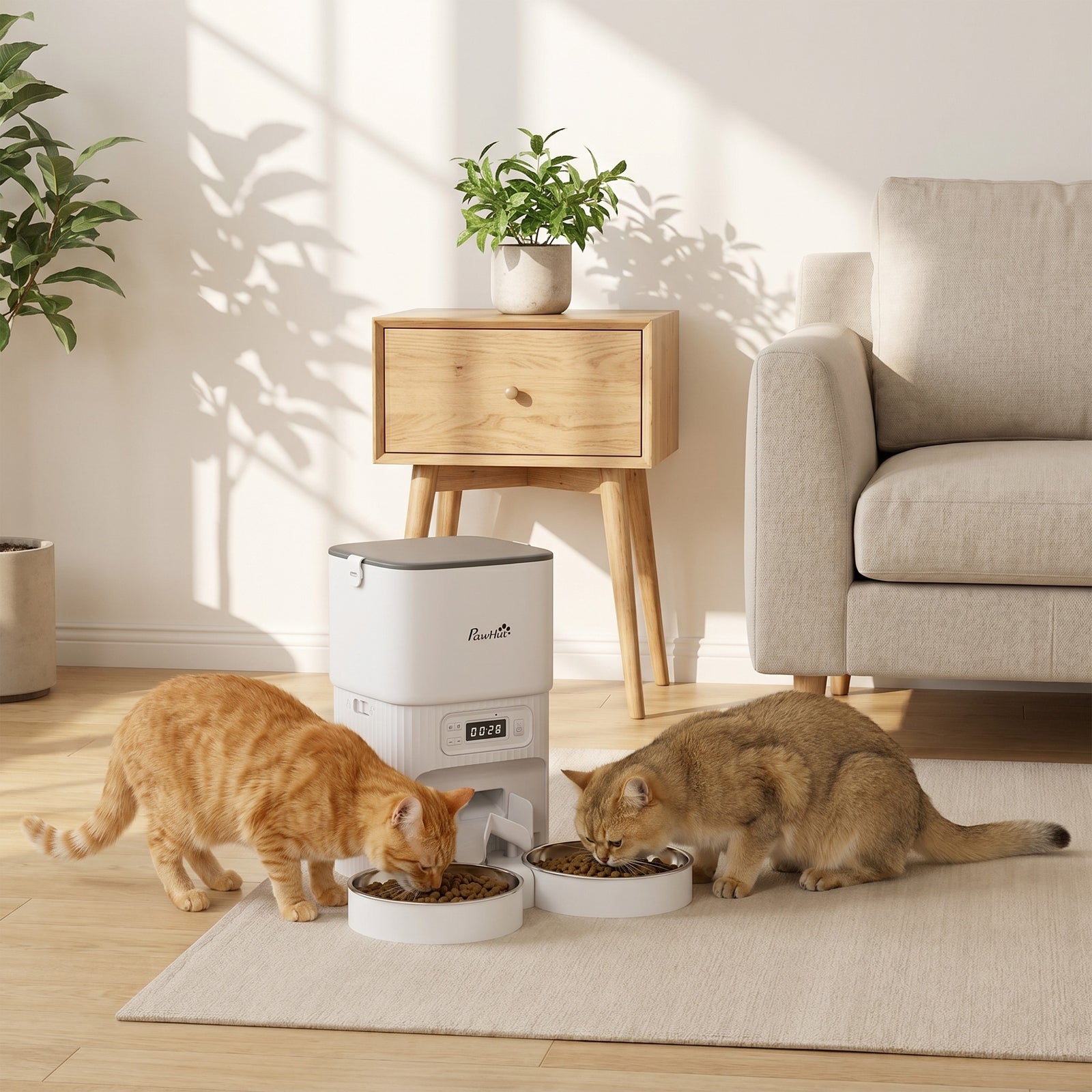 PawHut Automatic Cat Feeder Timed Portion Control 4l