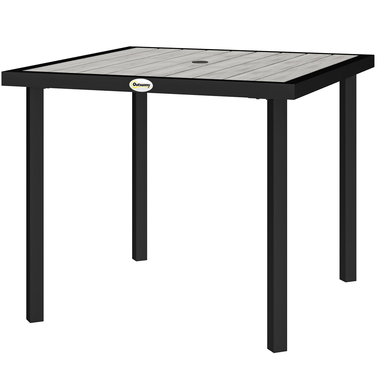 Garden Table For 4 Person W/ 4.3 cm Parasol Hole | Light Grey