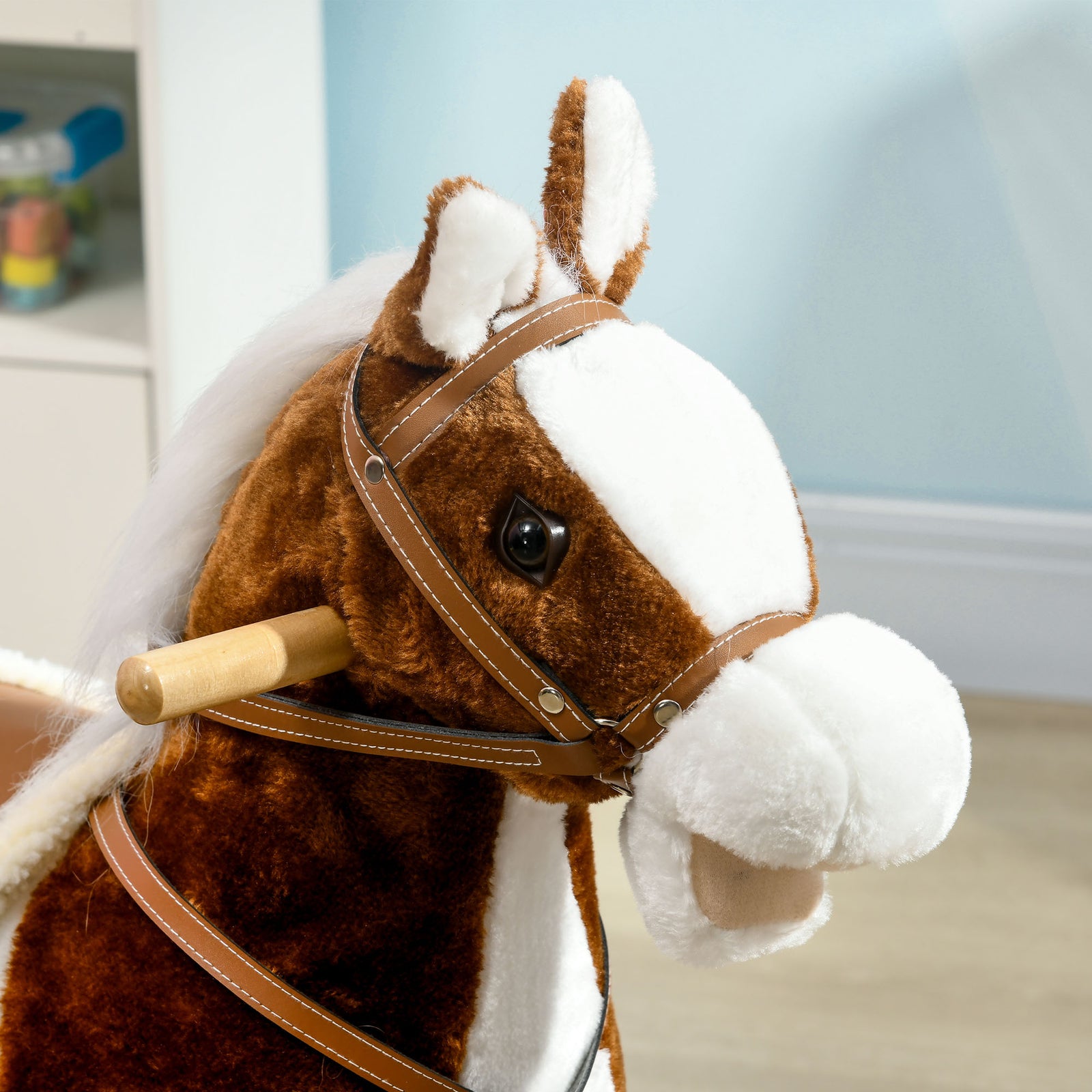 Rocking Horse With Music, Sound, Ride On Horse With Saddle For 3-6 Years