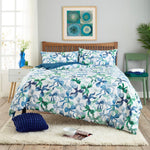 Bows Print Easycare Duvet Cover Set – 200tc Cotton Rich Soft Bedding | Super King | Blue