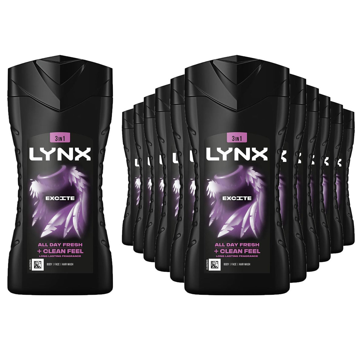 Excite 12h Refreshing Fragrance Shower Gel Body Wash For Men, 225ml | Set of 12