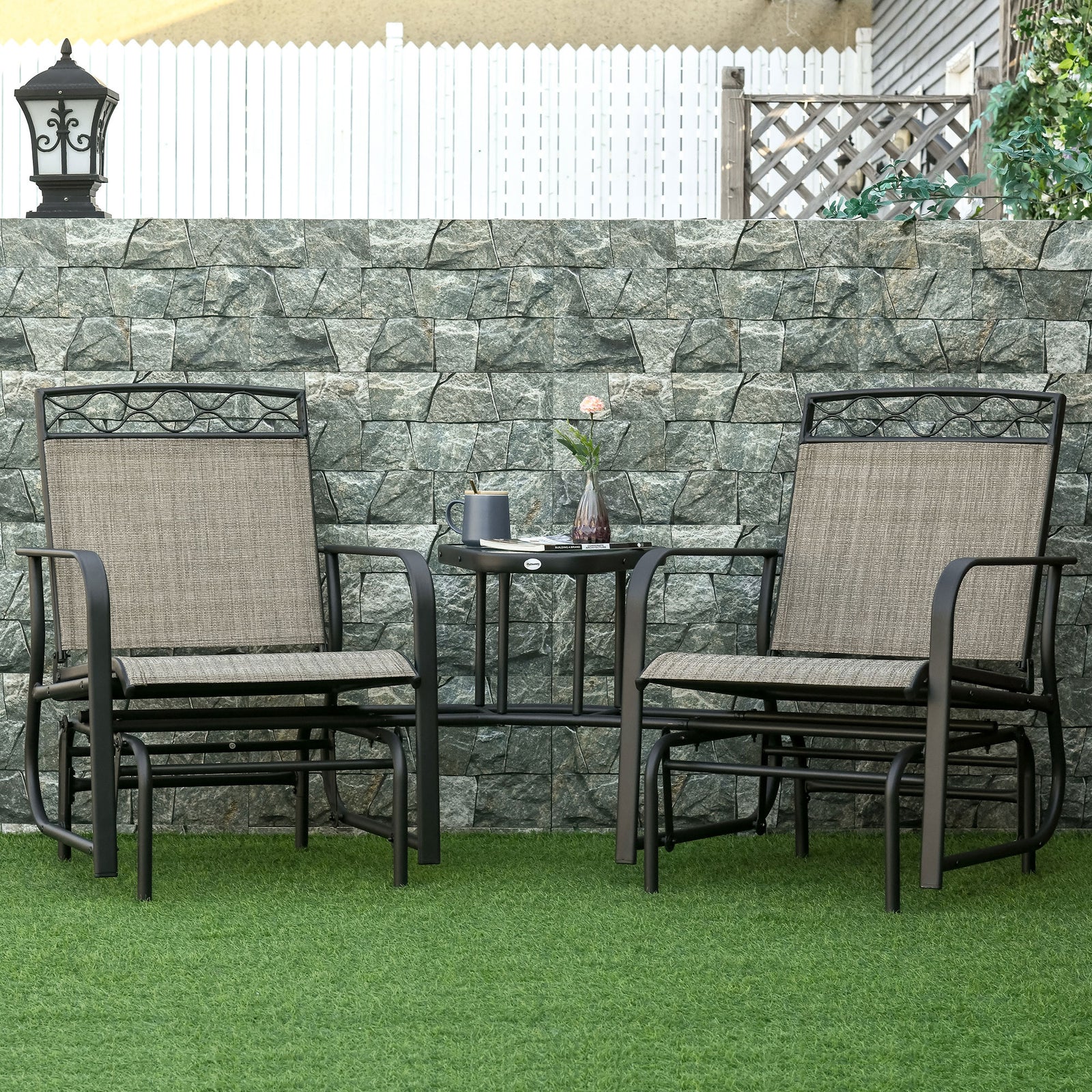 2-person Outdoor Glider Rocker Chair