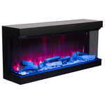 50/60inch 3-sided Recessed Smart Electric Fireplace With Wifi App Control, 12 Flame Colours, Adjustable Flame Sound, 900w/1800w Heater，weekly Timer Function | Small