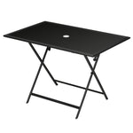 Folding Patio Dining Table W/ Parasol Hole