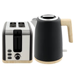 1.7l Electric Fast Boil Kettle And 2 Slice Toaster Set | Black