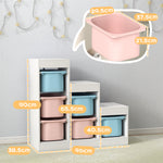 AIYAPLAY 3-layer Kids Toy Storage Unit With 6 Removable Bins