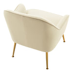 Contemporary Upholstered Comfy Armchair With Gold-plated Feet