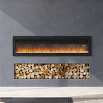 127cm/50in Electric Fireplace With Adjustable Flames Wall Mounted Or Freestanding, Indoor Heater With Remote, Timer