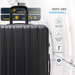 Medium 26" Hard Shell Check In Suitcase 8 Spinner Wheels Hold Luggage | Medium | Black
