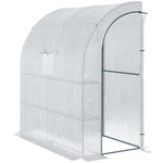 Walk-in Lean-to Greenhouse With Shelf 200x100x215cm | White