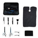 11-piece Hair Cutting Scissors Thinning Shears Set | Black & Blue