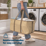 Livivo Collapsible 45l Laundry Basket With Detachable Carrying Strap