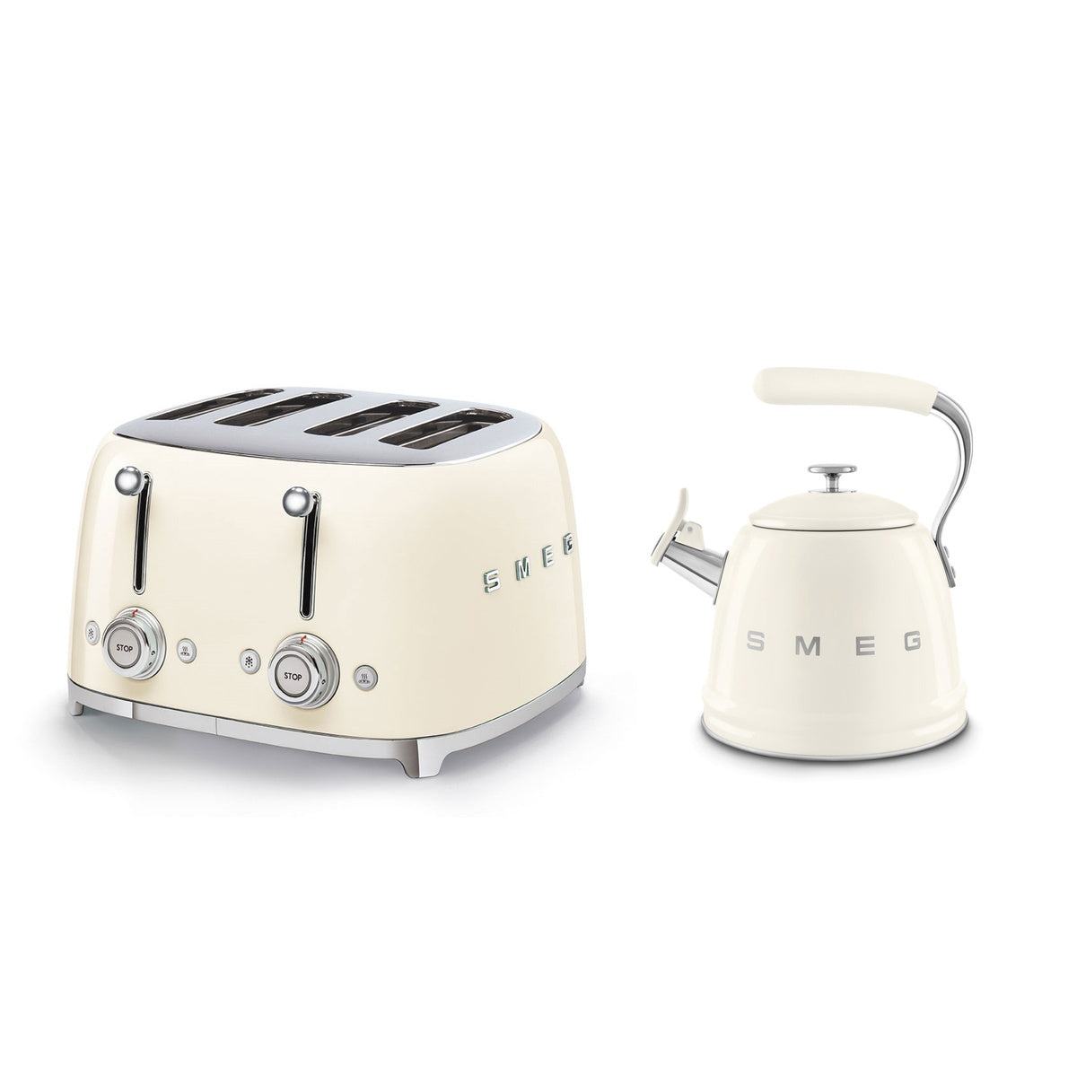 Wkf01, Tsf03 Stovetop Kettle & 4-slice Toaster Set | Cream