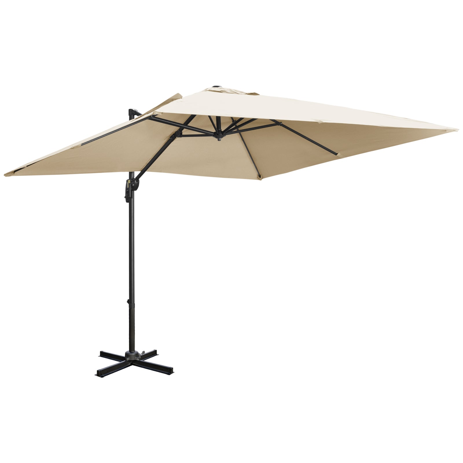 2.7x2.7m Cantilever Parasol W/ 360° Crank Handle Tilt | Cream