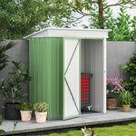 Steel Garden Shed, Small Lean-to Shed For Bike Tool, 5x3 Ft | Green