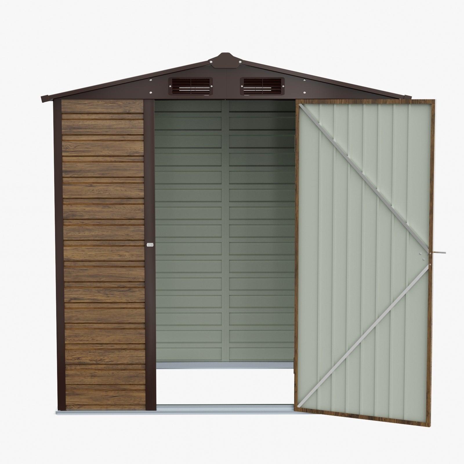 Breeins 4 X 6ft Metal Apex Roof Garden Storage Shed