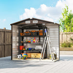 7 X 4ft Upgraded Metal Shed With Lock, Easy To Assemble | Oak