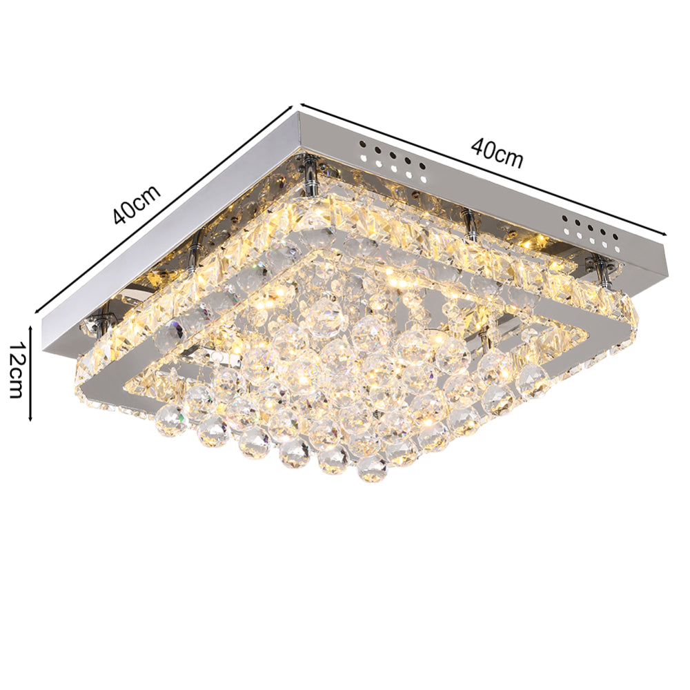 Modern Fancy Crystal Led Flush Mount Ceiling Light | Warm
