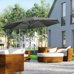 3x3m Cantilever Parasol W/ 360° Crank Handle Tilt | Grey