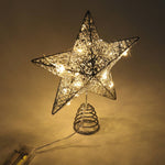 Decorative Star Sequins Christmas Tree Topper With Led Lights | Silver