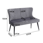 Grey Upholstered Tufted Dining Bench