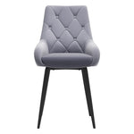 Velvet Metal Legs Button Upholstered Dining Chair, Set Of 2
