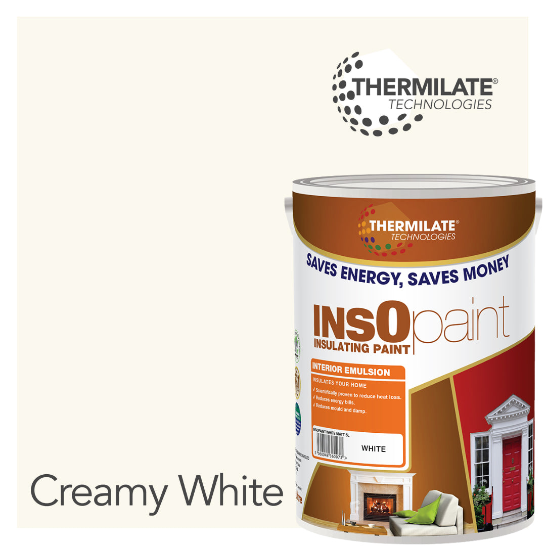 Insopaint Interior Emulsion Paint - Anti Mould, Insulating & Energy Saving For Interior Walls & Ceiling | 5l | Light Yellow