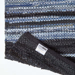 Texas Leather & Denim Woven Striped Blue Rug | 200cm | Blue