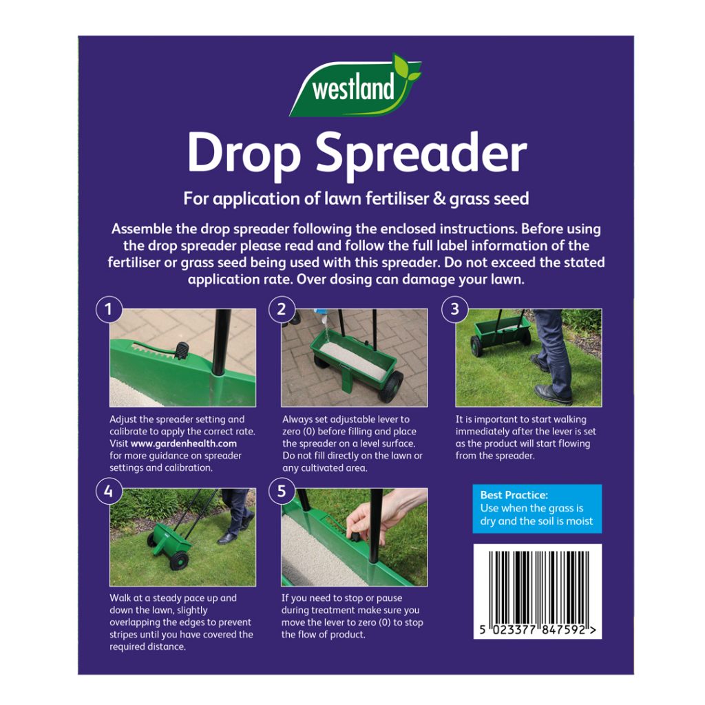 Lawn Drop Spreader 41cm On/off Control Green | Green