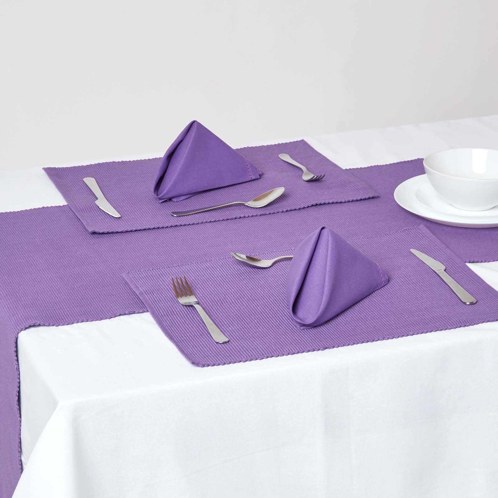 Cotton Plain Table Runner | Purple