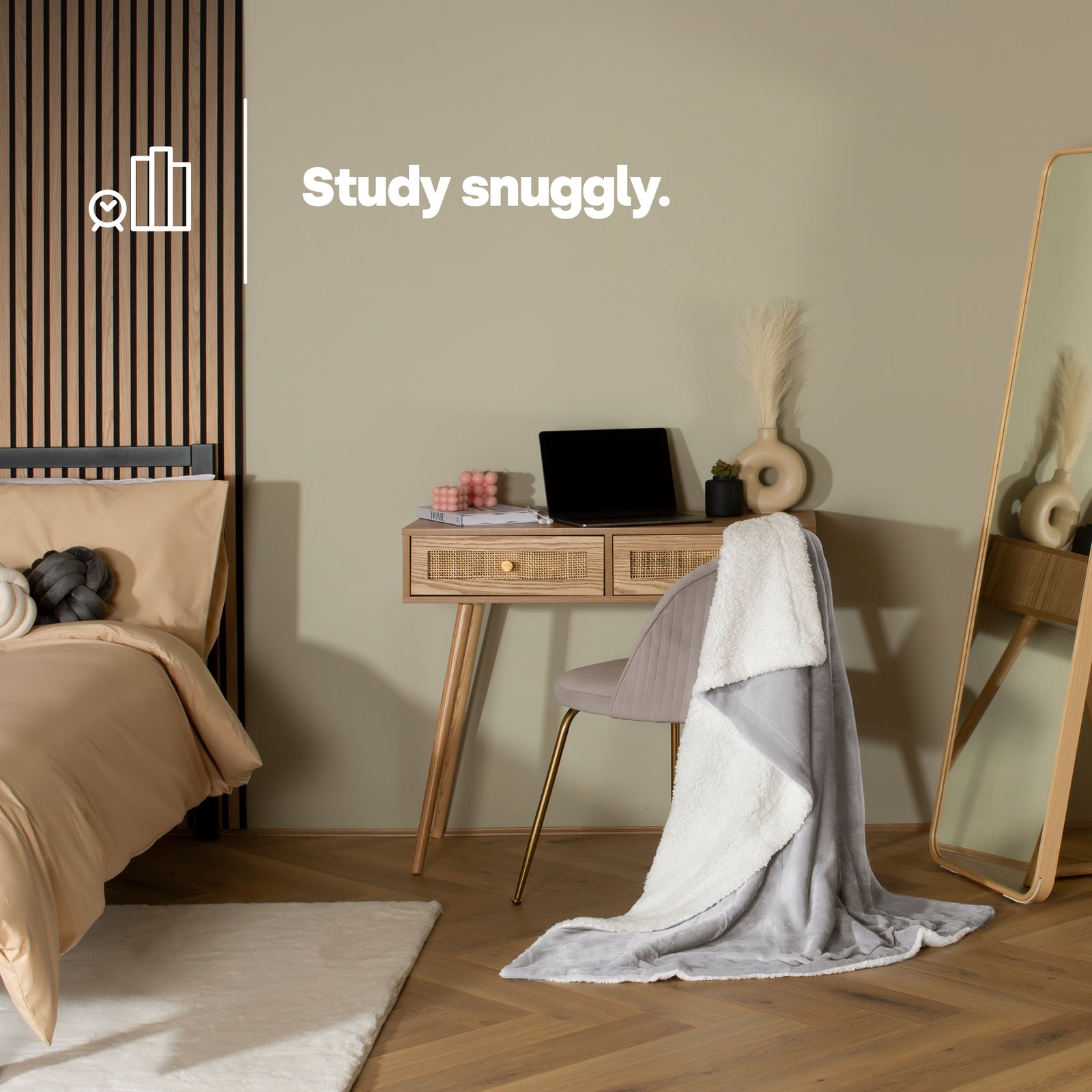 Double Sherpa Fleece Blanket - Misty Grey