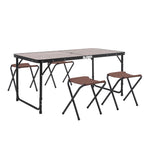 5 Pcs Garden Dining Set Outdoor Foldable Picnic Table With Stools