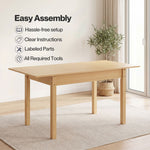 Extendable Dining Table Oak Modern Rectangular Kitchen Table 4-6 Seat | Oak