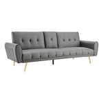 Faux Leather Sofa Bed With Cup Holders - 3 Seater | Grey
