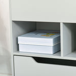 Kids Bookshelf, Toy Box W/ Storage Drawer, Wheels, For Bedroom | Grey