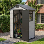 Breeins 5x3ft Plastic Garden Storage Shed With Lockable Door