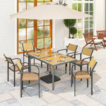 150x90cm Outdoor Table, Wood Effect, Rust-resistant