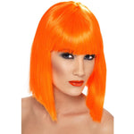 Glam Short Blunt Wig With Fringe | Neon Orange