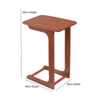 C Shaped Sofa Side Table Oak Veener Finish | Brown