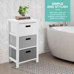 Livivo Nina 3 Drawer Storage Unit - White/grey