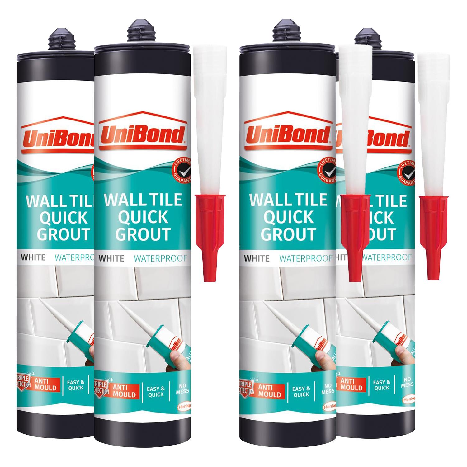 Waterproof Ultra Force Wall Tile Quick White Grout Cartridge 460g, 4pack