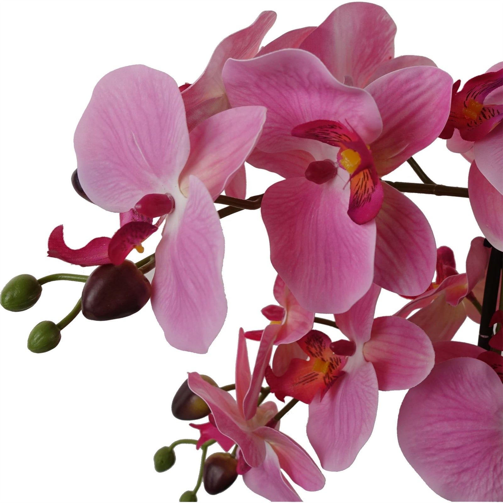 Artificial 50cm Orchid With Glass Planter Pink